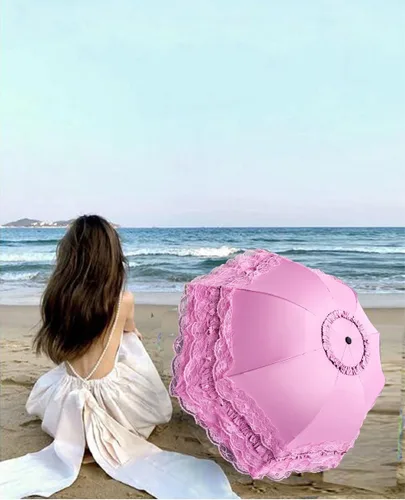 Miniatura 22 de WENDIN Sombrilla de encaje plegable vintage Paraguas gótico lluvia Anti-UV protección de encaje parasol cúpula Foto Props niñas sombrilla paraguas