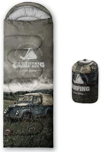 Miniatura 7 de Saco de dormir para adultos y niños, furgoneta de campamento de montaña verde, ligero, cálido, portátil, para interiores y exteriores, impermeable