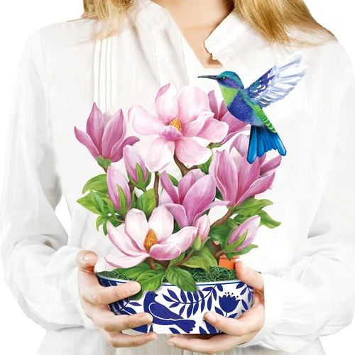 Miniatura 13 de Airpark - Tarjeta desplegable de flores 3D, tarjeta de felicitación – Claveles rosas – Para mamá, abuela – Ideal para el Día de la Madre