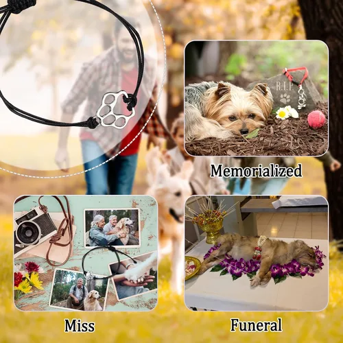 Miniatura 7 de PLwelth Pulseras de perro de cachorro para mujeres y hombres, regalos conmemorativos para amantes de las mascotas, regalos de amistad para ella, sus