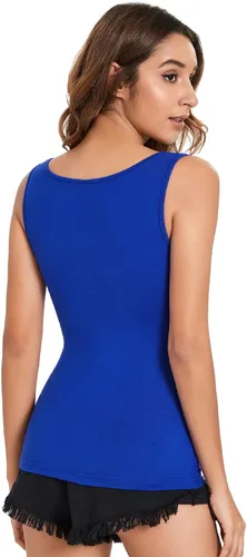 Miniatura 2 de Verdusa Camiseta básica sin mangas con cuello cuadrado casual para mujer
