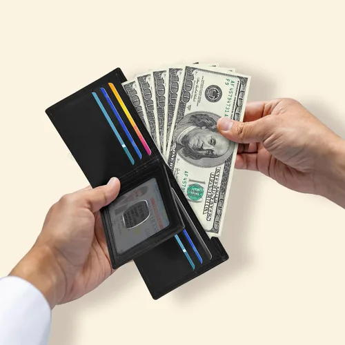 Miniatura 62 de Carteras RFID delgadas para hombres - Cartera de bolsillo frontal de piel genuina