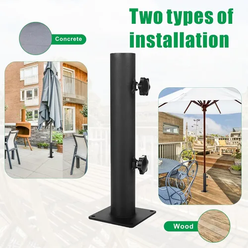 Miniatura 4 de Base de sombrilla para patio, base de acero resistente para exteriores, abrazadera de montaje universal para terrazas, patios, muelles, pontones