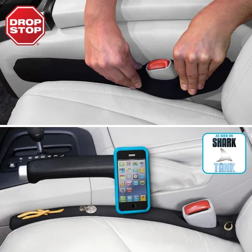 Drop Stop - El original sistema patentado para cubrir los huecos entre los asientos del auto (como se vio en Shark Tank) - Organizador de consola