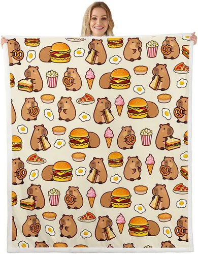 Miniatura 30 de Erosebridal Funny Capybaras Blanket Capybara Lover Gifts Cute Fleece Blanket for Kids Girls Boys, Capybara Decorations Blankets 40"x50", Kawaii