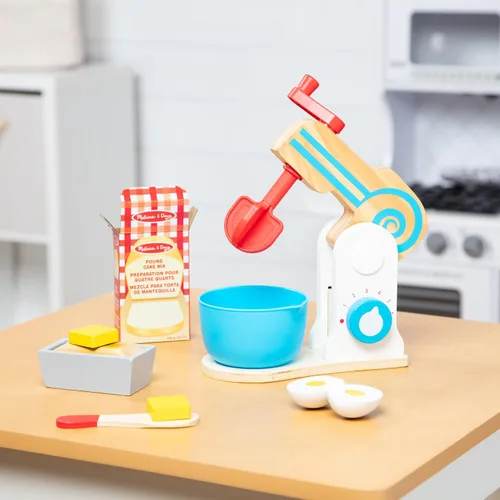Miniatura 9 de Juego de batidor de madera para tortas de Melissa & Doug, 11 piezas, accesorios de comida y cocina, individual, Multicolor