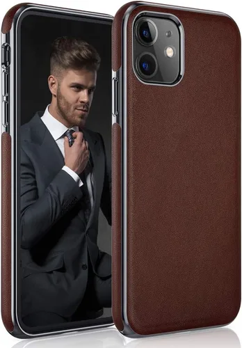 LOHASIC Funda para iPhone 11, de cuero de lujo, delgada, resistente, antideslizante, agarre suave, antiarañazos, a prueba de golpes, compatible con