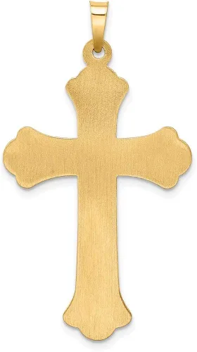 Miniatura 3 de Crucifijo de flor de lis de 14 quilates, dos tonos, pulido, estilo XR1858