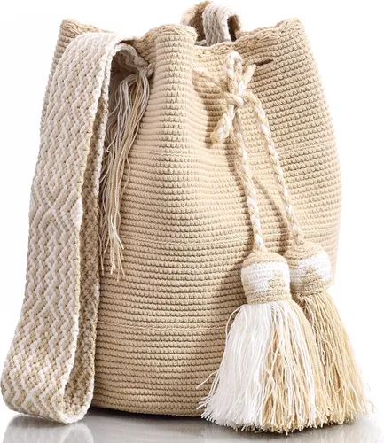 Miniatura 2 de Wayuu Classic Boho Collection - Bolso de mano tejido de ganchillo para playa