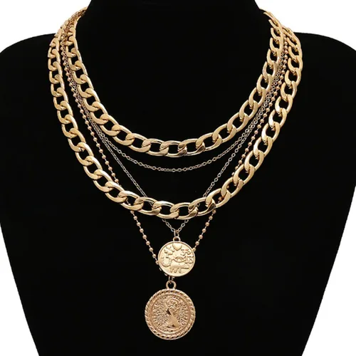 Miniatura 89 de Long tiantian Collares en capas para mujer, joyería occidental para mujer, collar de moneda apilable, collar de país, moderno, bohemio, verano