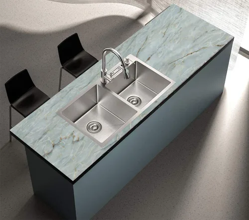 Miniatura 7 de Yancorp Papel de contacto verde y blanco de 16"x120", papel tapiz removible, despegar y pegar para encimeras, baño, impermeable, papel tapiz