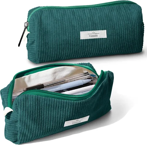 Miniatura 9 de Bolsa para Lápices Estuche para Bolígrafos, Organizador Pequeño de Pana Suave para Lápices con Cremallera, Lindo Estuche para Lápices Artículos