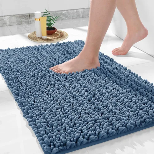 Miniatura 24 de Yimobra Alfombras de Baño Antideslizantes Lavables - Alfombra de Baño de Chenilla Ultra Suave Absorbente, Alfombra Peluda de Secado Rápido para Negro