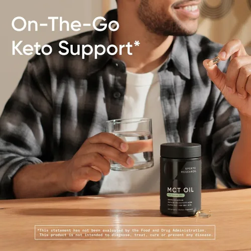 Miniatura 6 de Sports Research Cápsulas de aceite MCT derivadas de aceite de coco, combustible Keto para el cerebro y el cuerpo, alta potencia 3000 mg Derivado