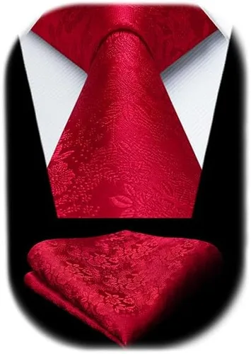Miniatura 57 de Corbatas florales tejidas clásicas para hombre, corbata cuadrada de bolsillo, corbatas formales para hombres, boda con pañuelo