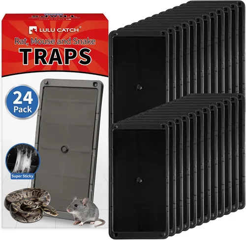 Miniatura 11 de LULUCATCH Trampas para ratones, paquete de 4, trampas de pegamento más grandes y pesadas para ratones, ratas y serpientes, trampas adhesivas