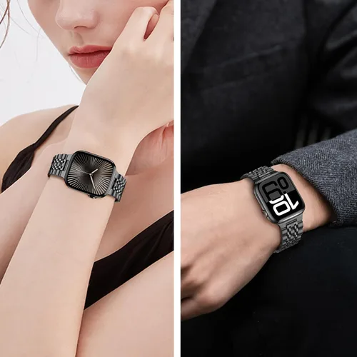 Miniatura 4 de Tasikar Correa compatible con Apple Watch Band de 1.654 pulgadas (Serie 11/10) 1.614 pulgadas, 1.575 pulgadas, 1.496 pulgadas, correa de metal