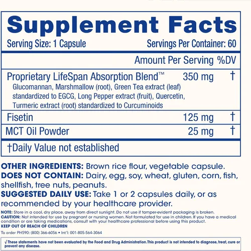 Miniatura 6 de ProHealth Suplementos de fisetina: 15 veces mejor absorción de la mezcla de polifenoles + aceite MCT. Puro probado por terceros. Fabricado