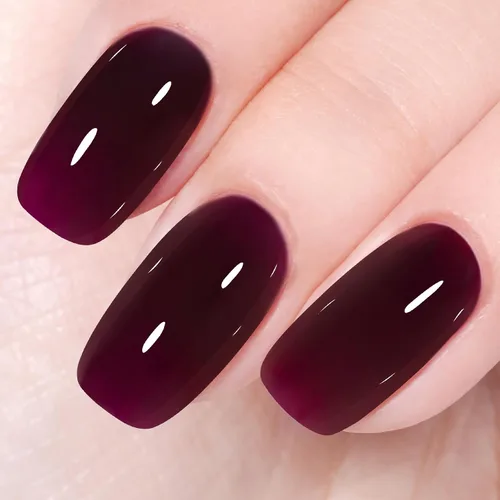 Miniatura 8 de AILLSA Esmalte de uñas de gel amarillo otoñal, esmalte de gel de hojas de otoño, esmalte de gel neutro translúcido nude de larga duración