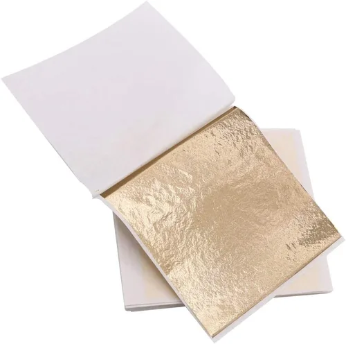 Miniatura 3 de Hojas de Pan de Oro de Imitación - KINNO Lámina Dorada Champán Multiusos para Hogar, Pared, Marco, Techo, Decoración de Muebles, 100 Hojas de 3.15