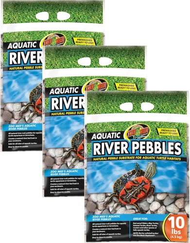 Miniatura 2 de Zoo Med - Guijarros acuáticos de río para tortuga, 10 libras.