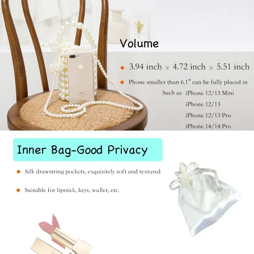 Miniatura 4 de Bolso bandolera de mano multicolor con cuentas de mano para mujer