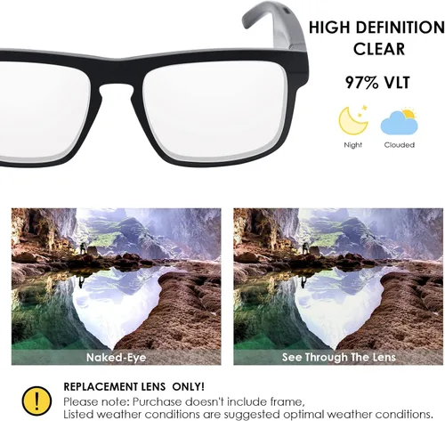 Miniatura 3 de BLAZERBUCK Lentes de repuesto de policarbonato para gafas de sol BOSE Tenor BMD0010 - HD transparente anti-luz azul