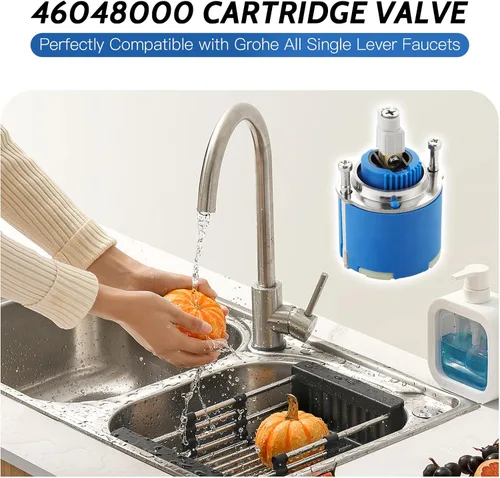 Miniatura 5 de Compatible con Grohe 46048000 Cartucho de repuesto de cartucho de grifo con válvula mezcladora de una sola mano Cartucho de cerámica