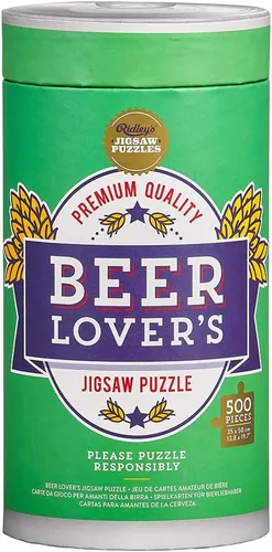 Miniatura 3 de Ridley's Rompecabezas de 500 piezas para amantes de la cerveza, rompecabezas de cerveza con imagen informativa, tubo de almacenamiento resistente