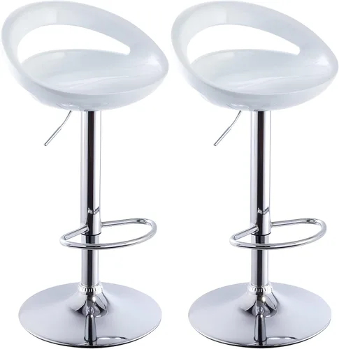 Miniatura 8 de DUHOME Juego de 2 taburetes de bar ABS ajustables giratorios, 2 piezas para isla de cocina, bar y pub (negro)