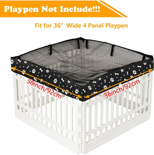 Miniatura 2 de Cubierta superior de malla para corralito para perros de 36 pulgadas con 4 paneles, cubierta de jaula para perros, tienda de campaña para mascotas