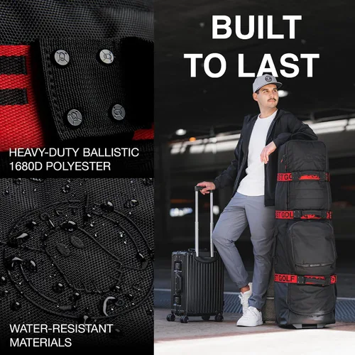 Miniatura 5 de Ghost Golf AWOL - Bolsa de viaje de golf para aerolíneas con ruedas, funda de viaje acolchada suave para palos de golf que se adapta a todas