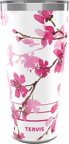 Miniatura 16 de Vaso térmico japonés de flor de cerezo de 24 onzas con tapa Clásico