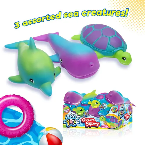 Miniatura 6 de JA-RU Lindos juguetes de baño de animales marinos: chorros de agua para niños (3 chorros de agua surtidos) juguetes de agua de tortuga, delfín
