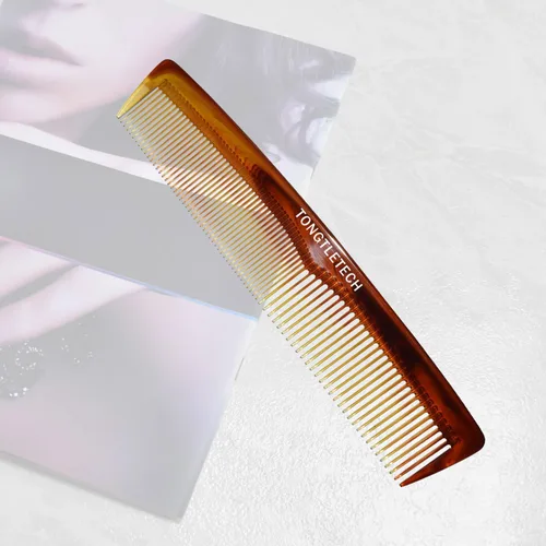 Miniatura 6 de Peine de peluquería profesional Master Barber y Salon Antiestático Resistente al Calor Peine Fuerte y Duradero, Dientes Medianos y Finos en Ámbar