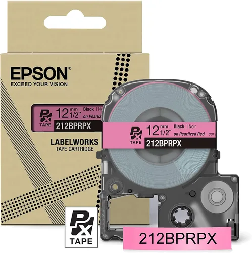 Miniatura 12 de Epson LABELWORKS 212RBBPX Cartucho de Cinta PET (Poliéster) Genuino - Cinta de Etiquetadora de Diseño para Artesanía en Cinta Negra sobre Azul