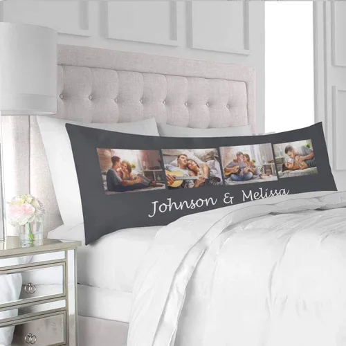 Miniatura 3 de InterestPrint Funda de almohada corporal personalizada de 21 x 60 pulgadas, con nombre de imagen, imagen, texto, funda de almohada corporal para N.º
