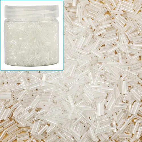 Miniatura 17 de Bala&Fillic Cuentas de cristal de la semilla de la corneta alrededor de 3300pcs/3.53 oz en caja tamaño 0.236x0.079 in negro tubo cuentas de vidrio