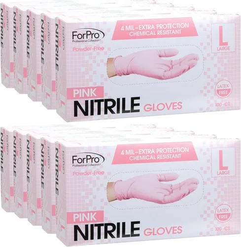 Miniatura 22 de ForPro Disposable Nitrile Gloves, Chemical Resistant, Powder-Free, Latex-Free, Non-Sterile, Food Safe, 4 Mil Negro