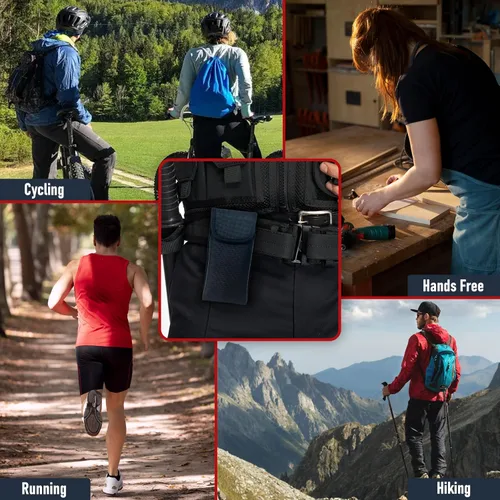 Miniatura 6 de Turtleback Clip para cinturón para iPhone 17 ProMax o 17 Plus - Grande - Se adapta con fundas de estilo voluminoso Defender - Nylon negro de alta