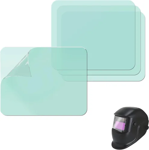 Miniatura 9 de Lente de cubierta de casco de soldadura de 4.5 x 5.25 pulgadas, 10 fundas de lente transparentes de repuesto para casco de soldadura