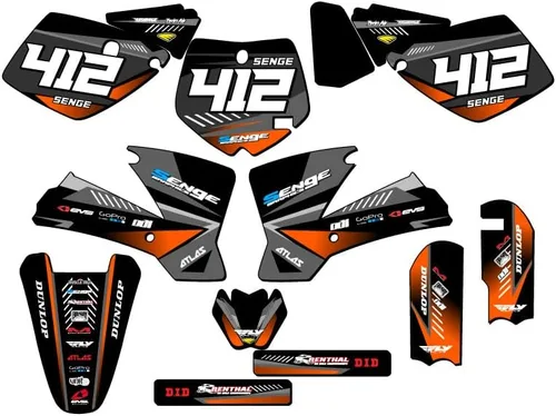 Miniatura 5 de 2002-2008 SX 65 SURGE Black Senge Kit de base gráfica compatible con KTM