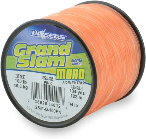 Miniatura 11 de HI-SEAS Línea de pesca de monofilamento Grand Slam - Fuerte y resistente a la abrasión en transparente, rosa, verde, azul humo, amarillo Azul ahumado