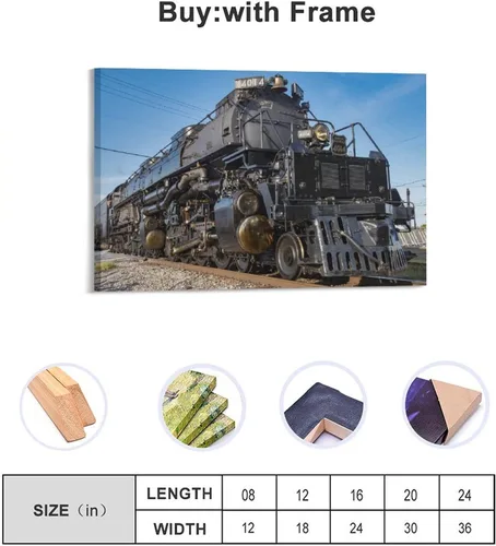 Miniatura 5 de Union Pacific 4014 - Póster de lona de tren de locomotora para niño grande, decoración de dormitorio, paisaje deportivo, oficina, habitación