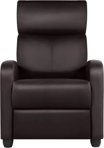 Yaheetech Mordern - Silla reclinable individual con bolsillo, resorte, sala de estar, dormitorio, cine en casa, color marrón