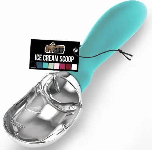 Cuchara para helado premium de Gorilla Grip, apta para lavavajillas, con un mango de agarre cómodo, diseño resistente y duradero. Herramienta de