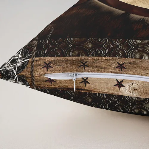 Miniatura 5 de Erosebridal Funda de almohada de vaca de 16 x 16 pulgadas, funda de almohada con estrella del oeste de Texas para vaquera, funda de cojín vintage