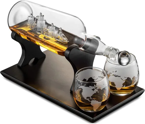 Miniatura 6 de Godinger Ship In A Bottle - Juego de decantador de whisky y vasos de whisky, para licor whisky bourbon, regalos para hombres
