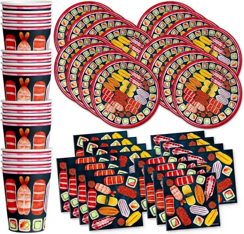 Miniatura 14 de Suministros de fiesta temática mexicana - Juego de platos de tacos con servilletas y tazas Kit para 16