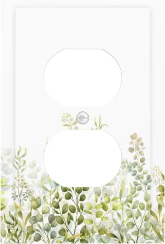 Miniatura 65 de Cubiertas Decorativas para Placas de Interruptor Boho Country Eucalipto Rústico Acuarela Hojas Verdes 2 Gang Placa de Pared Cubierta de Placa